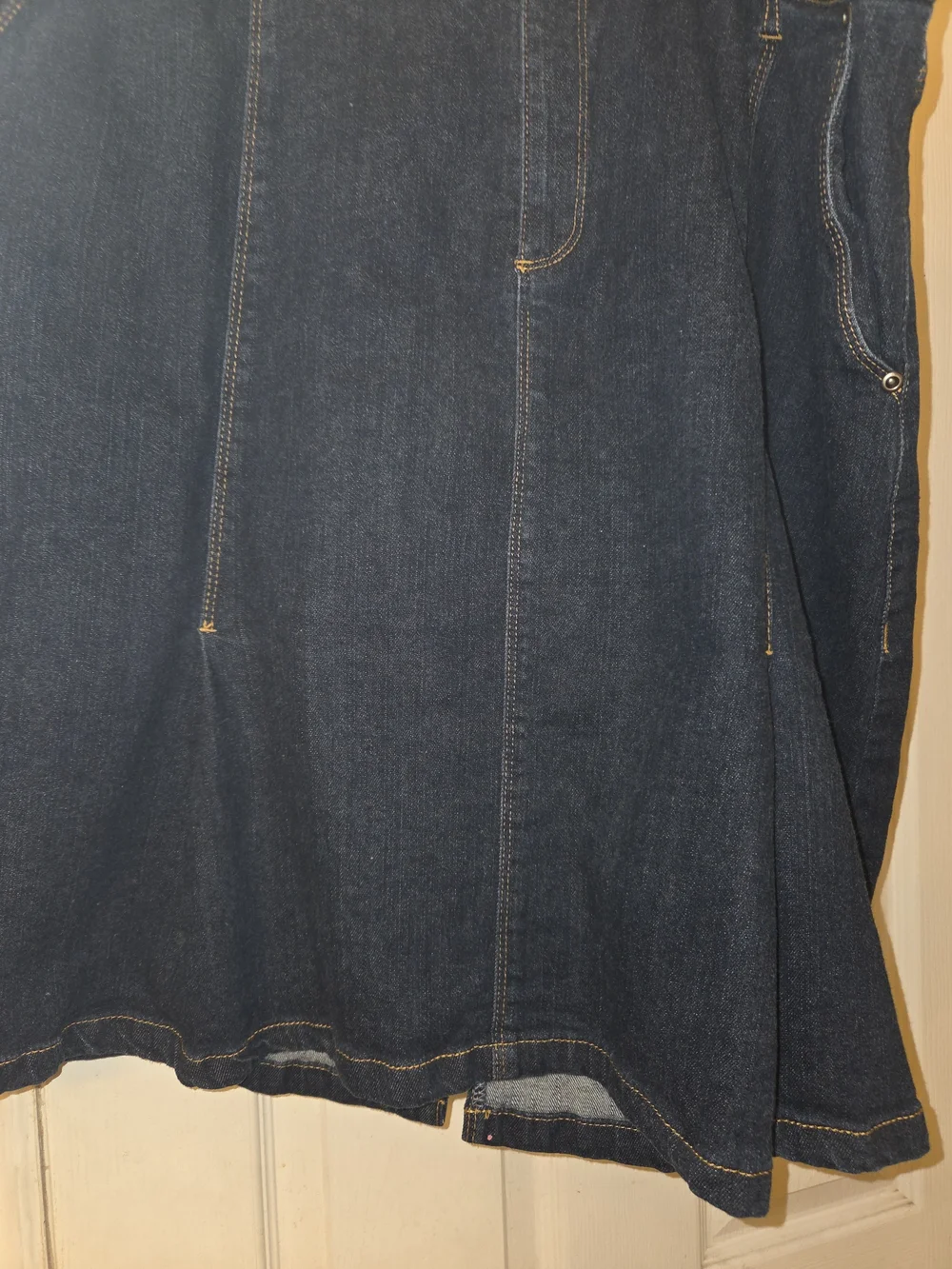 Jessica London Denim A-Line Skirt - Dark Blue